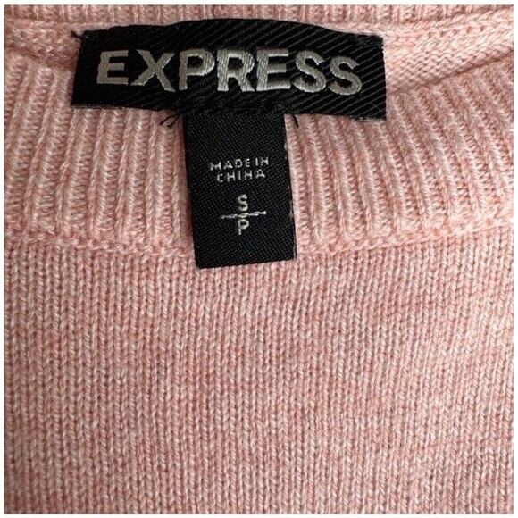 Express Oversized Pink Sweater Ballet Lace Up Sleeve - Picture 6 of 6